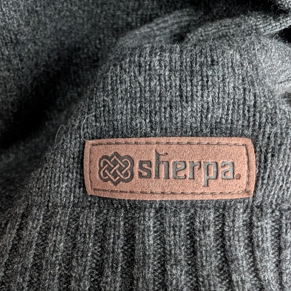 Gray Patterned Men's Sherpa Sweater - Picture 3 of 5